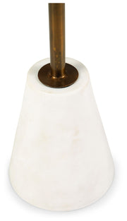 Caramont - Black / White / Gold Finish - Accent Table with White Base - JaxCo Furniture