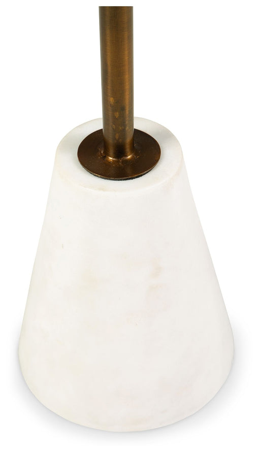 Caramont - Black / White / Gold Finish - Accent Table with White Base - JaxCo Furniture