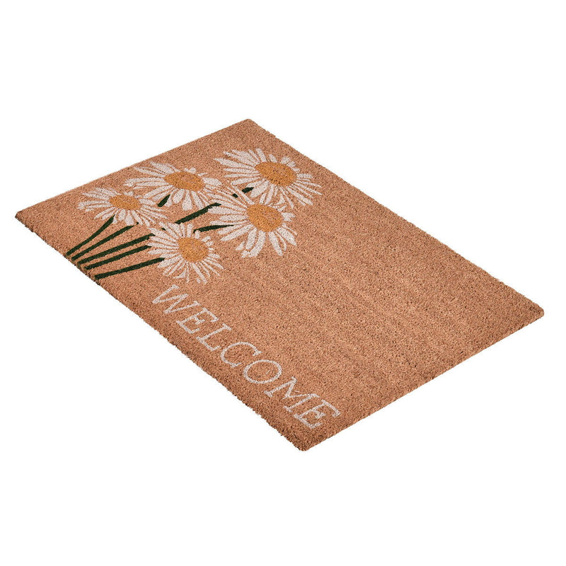 Doormats - Daisy Welcome Doormat - Ivory Multi / Natural - JaxCo Furniture