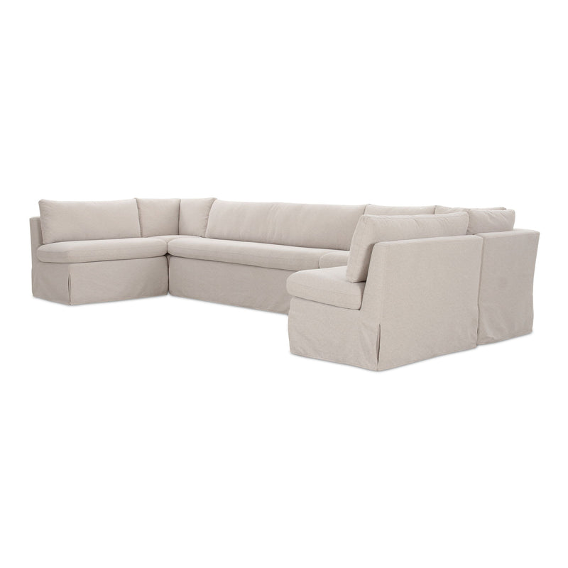 Fable - Slipcover Dining Banquette U-Shape Sectional - Beige - JaxCo Furniture