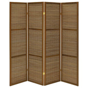 Browning - 4-Panel Bamboo Room Divider Folding Screen - Walnut - JaxCo Furniture