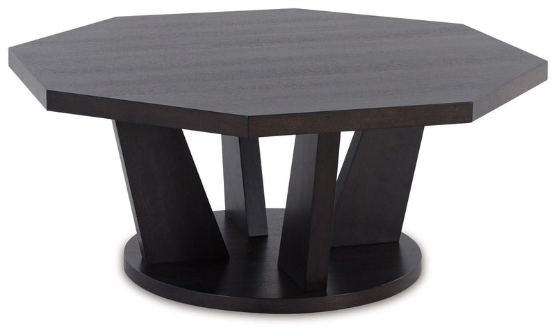 Chasinfield - Dark Brown - Octagon Coffee Table - JaxCo Furniture