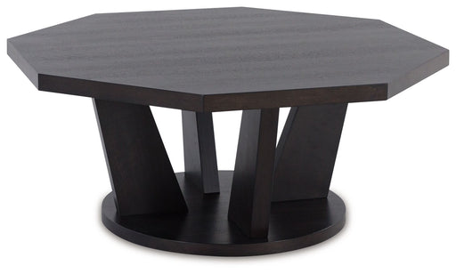 Chasinfield - Dark Brown - Octagon Coffee Table - JaxCo Furniture