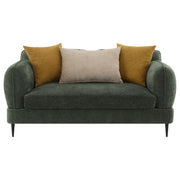 Jade - Chenille Upholstered Modern Track Arm Loveseat - JaxCo Furniture