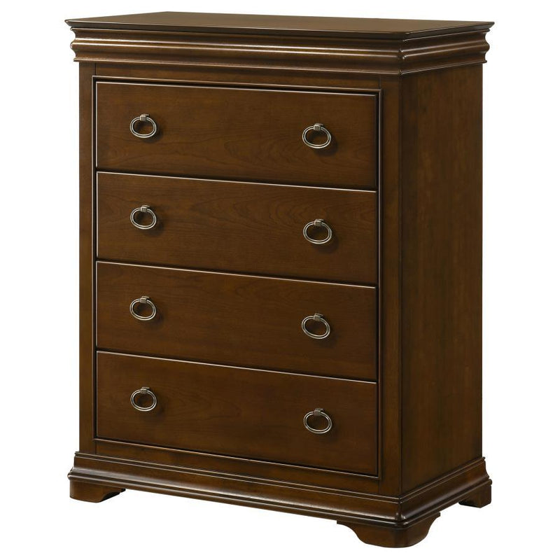 Garland - 4-Drawer Bedroom Chest Of Drawers - Brown Cherry - JaxCo Furniture