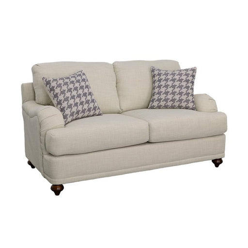 Glenn - Upholstered English Arm Loveseat - Light Gray And Blue - JaxCo Furniture