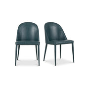 Burton - Vegan Leather Dining Chair (Set of 2) - Dark Teal - JaxCo Furniture