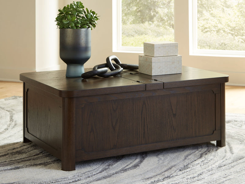 Breckington - Dark Brown - Cocktail Table With Storage - JaxCo Furniture