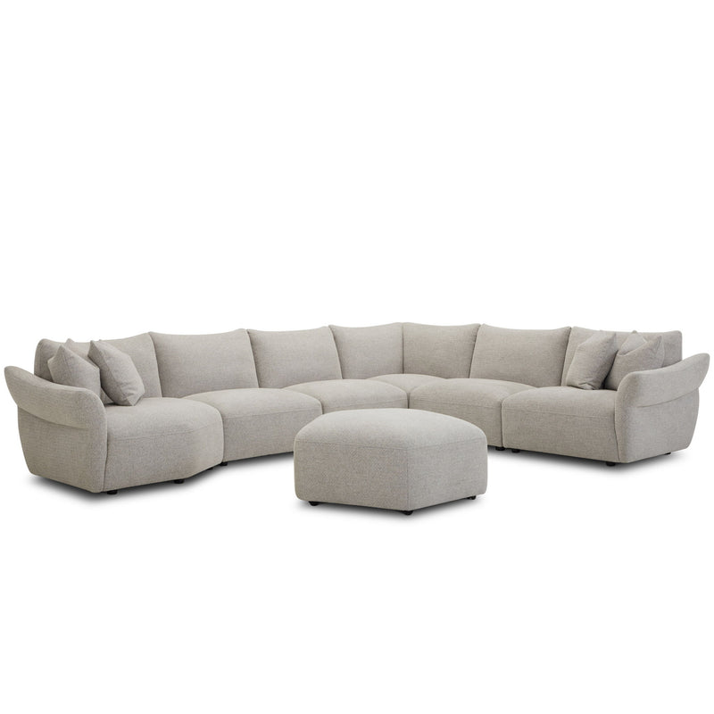 Playful - 6 Piece Modular Sectional - Canes Cobblestone - JaxCo Furniture