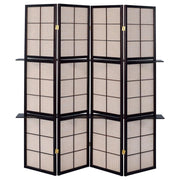 Iggy - 4-Panel Room Divider Folding Shoji Screen - Cappuccino - JaxCo Furniture