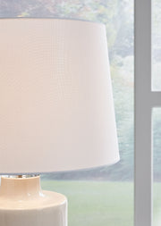Cylener - Off White - Ceramic Table Lamp - JaxCo Furniture