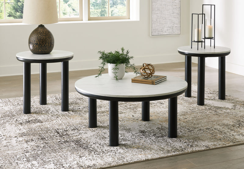 Xandrum - Black / White - Occasional Table Set (Set of 3) - JaxCo Furniture