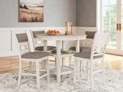 Erinberg - Antique White - Dining Room Counter Table Set (Set of 5) - JaxCo Furniture