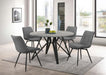 Neil - 5 Piece Round Dining Table Set Concrete - Gunmetal - JaxCo Furniture