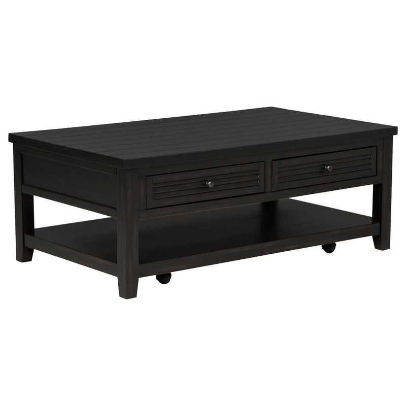 Concord - 2-Drawer Rectangular Coffee Table - Distressed Java - JaxCo Furniture