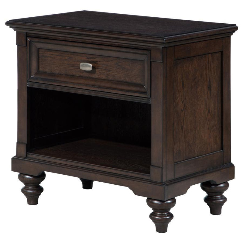 Andover - 1-Drawer Nightstand Bedside Table - Dark Oak - JaxCo Furniture