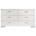 Felicity - 6-Drawer Dresser - White High Gloss - JaxCo Furniture