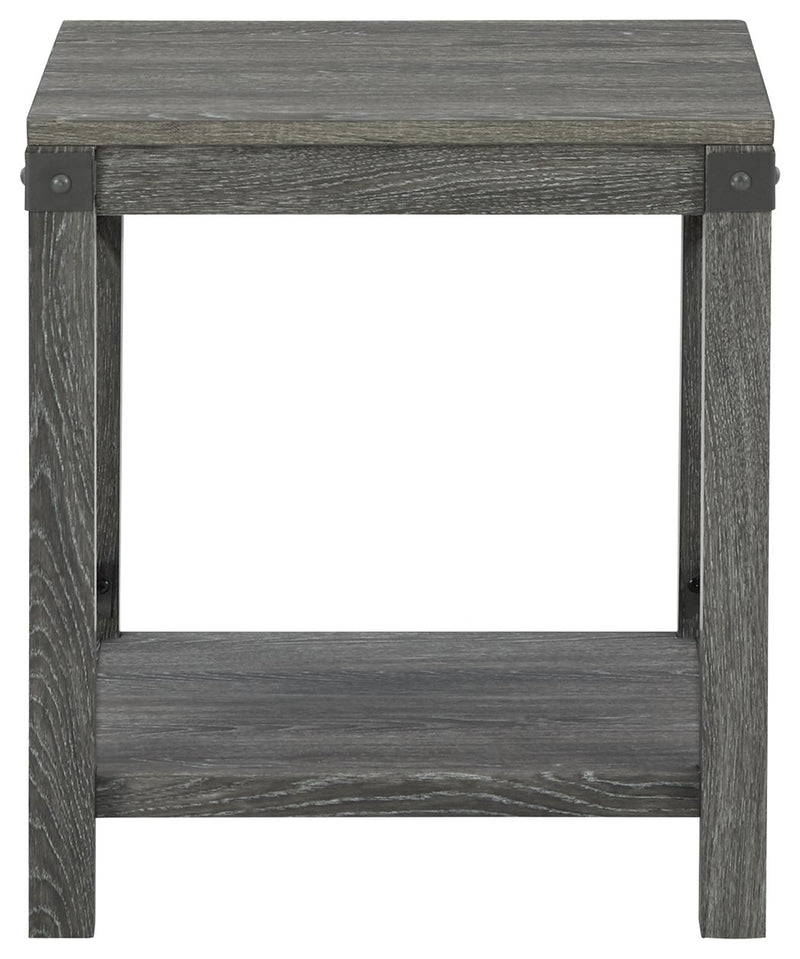 Freedan - Grayish Brown - Square End Table - JaxCo Furniture