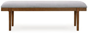 Lyncott - Gray / Brown - Large Upholstered Dining Room Bench - JaxCo Furniture