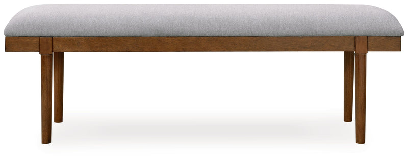 Lyncott - Gray / Brown - Large Upholstered Dining Room Bench - JaxCo Furniture