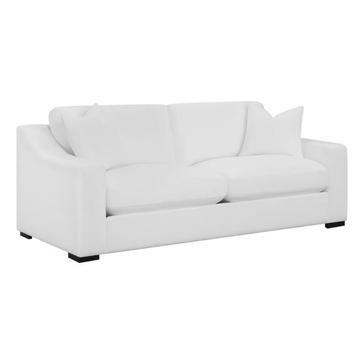 Ashlyn - Upholstered Sloped Arm Sofa - White - JaxCo Furniture