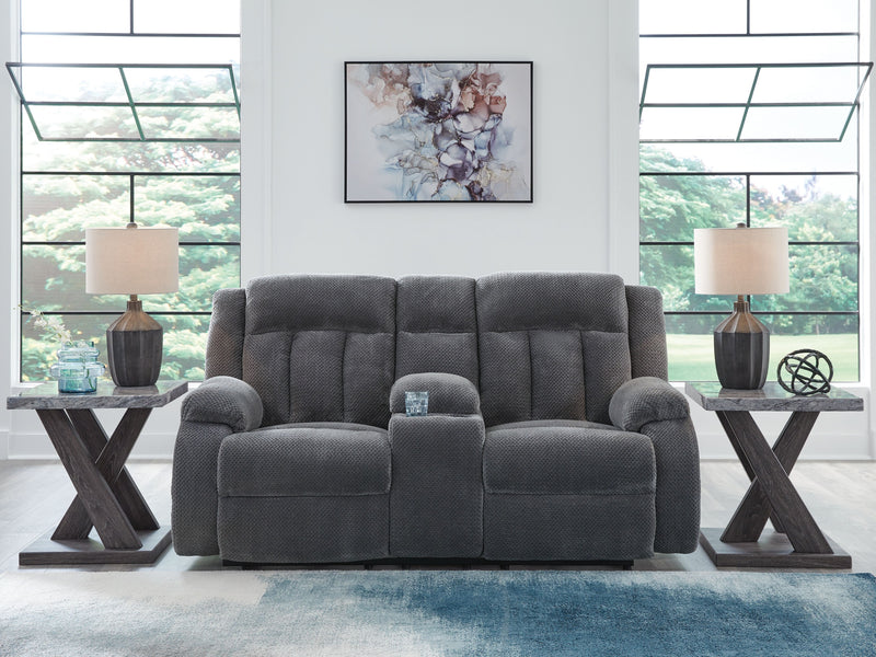 Observation - Steel - Double Reclining Power Loveseat With Console - JaxCo Furniture