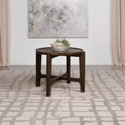 Cota - Round Solid Wood End Table - Dark Brown - JaxCo Furniture