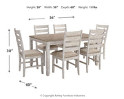 Skempton - White - Dining Room Table Set (Set of 7) - JaxCo Furniture