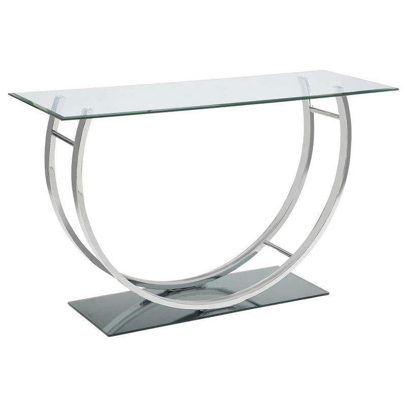 Danville - Rectangular U-Shaped Glass Top Table - JaxCo Furniture