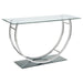 Danville - U-Shaped Glass Top Entryway Console Table - Chrome - JaxCo Furniture