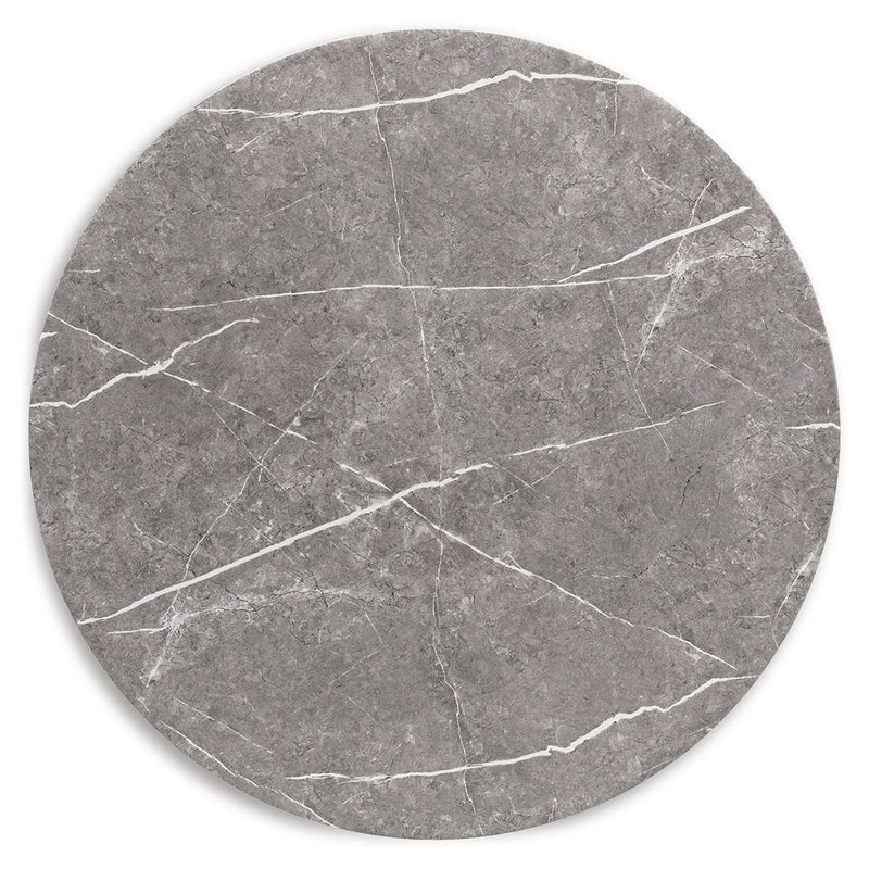 Glinari - Taupe / Black - Round Dining Room Table - JaxCo Furniture