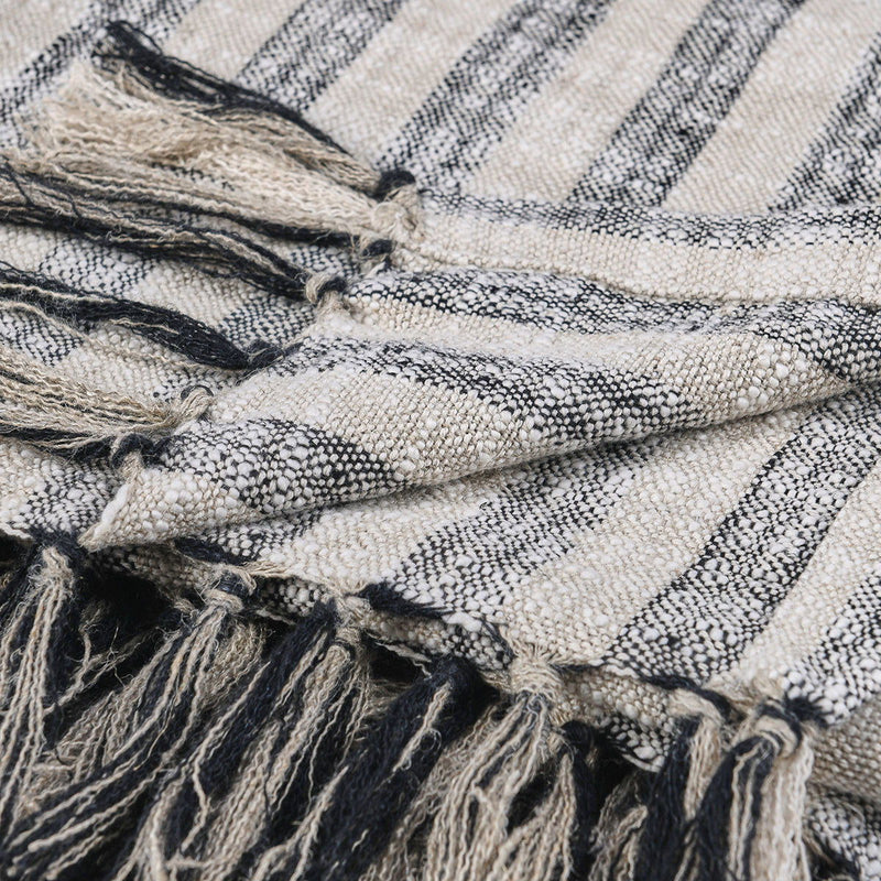 Throws - TC Linna Throw - Natural / Black - JaxCo Furniture