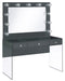 Afshan - 3-Drawer Vanity Set With Lighting - Gray High Gloss - JaxCo Furniture