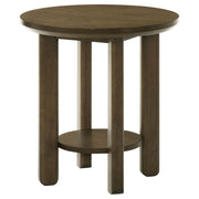 Ottowa - Round Wood Table With Shelf - JaxCo Furniture