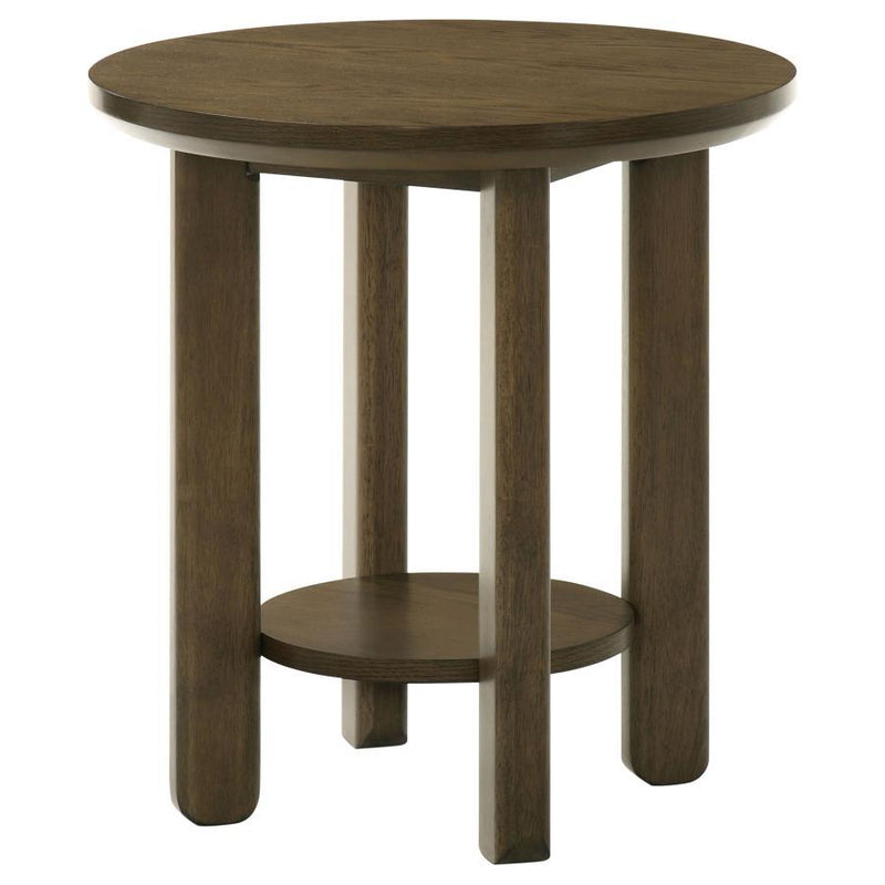 Ottowa - Round Wood Table With Shelf - JaxCo Furniture
