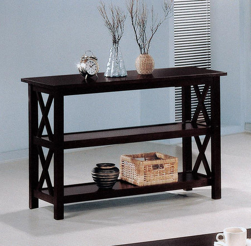 Rachelle - 2-Shelf Wood Entryway Console Table - Deep Merlot - JaxCo Furniture