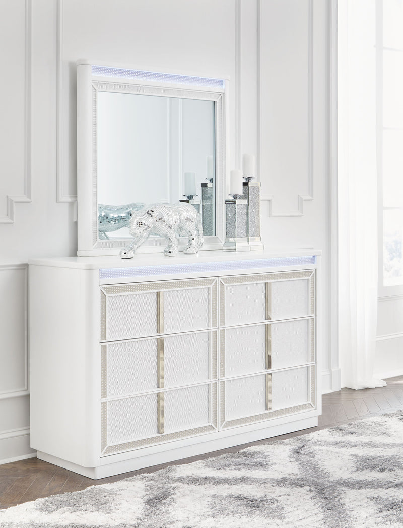 Chalanna - White - Dresser And Mirror - JaxCo Furniture