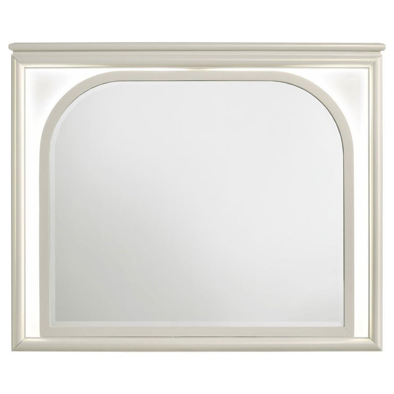 Olivia - LED Dresser Mirror - Pearl White - JaxCo Furniture