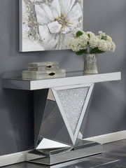 Amore - Mirrored Acrylic Entryway Sofa Console Table - Silver - JaxCo Furniture