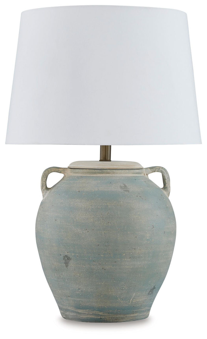 Shawburg - Antique Green - Terracotta Table Lamp - JaxCo Furniture