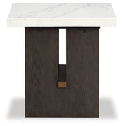 Burkhaus - White / Dark Brown - Rectangular End Table - JaxCo Furniture