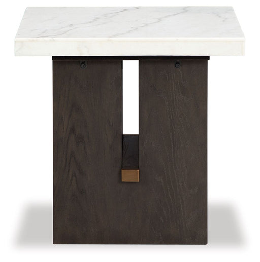 Burkhaus - White / Dark Brown - Rectangular End Table - JaxCo Furniture