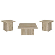Devar - Square Coffee End Table Set - Distressed Pine - JaxCo Furniture
