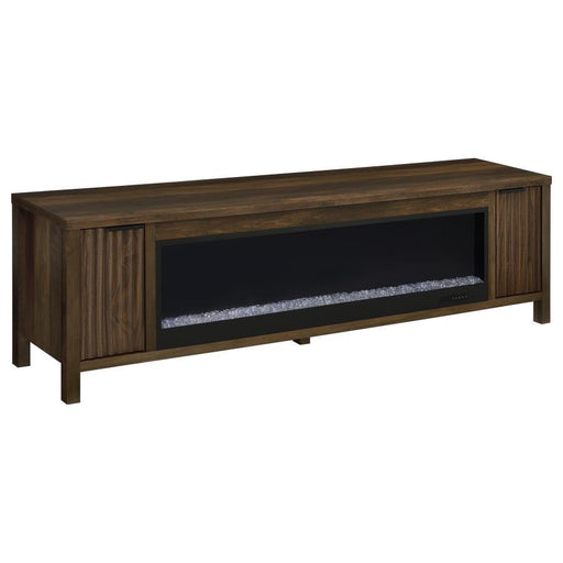 Carey - 79" TV Stand Fireplace Media Console - Dark Pine - JaxCo Furniture