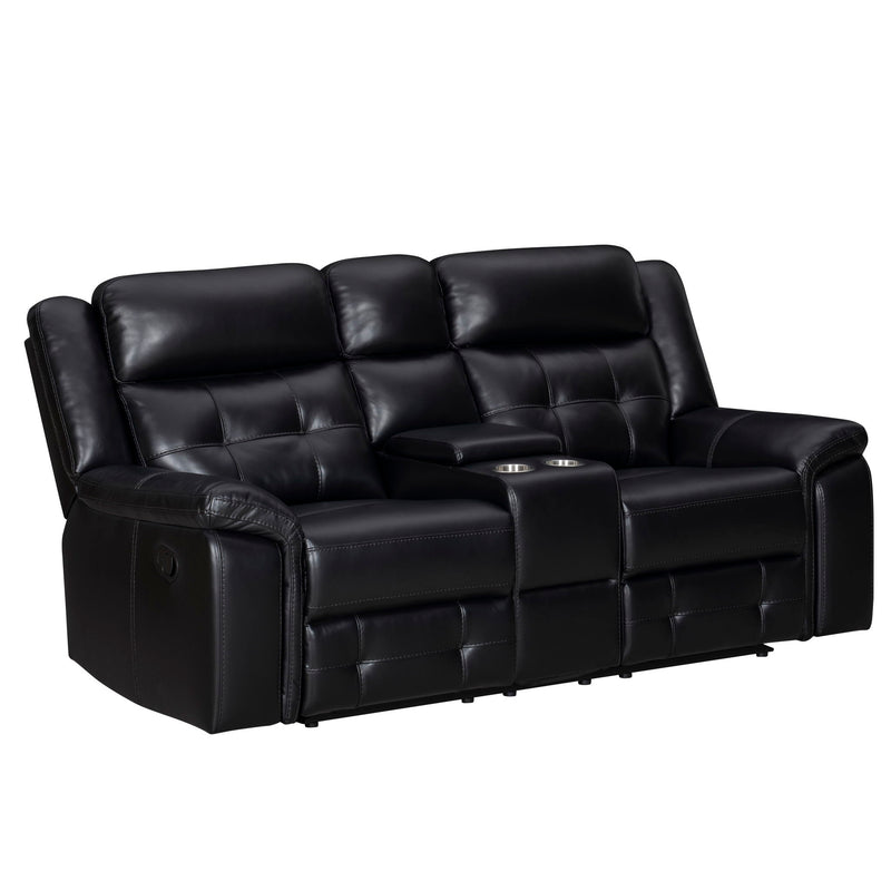 Clayton - Manual Reclining Console Loveseat - Phantom - JaxCo Furniture