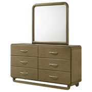 Amsbury - 6-Drawer Dresser And Mirror - Nutmeg - JaxCo Furniture