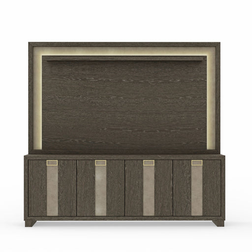 Ascent - 90" TV Console With Hutch And Back Panel - Dark Chocolate - JaxCo Furniture