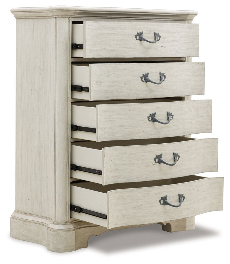 Arlendyne - Antique White - Five Drawer Chest - JaxCo Furniture