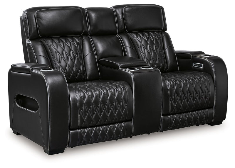 Boyington - Power Reclining Loveseat With Console/Adj Hdrst - JaxCo Furniture