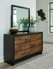 Kraeburn - Brown / Black - Dresser And Mirror - JaxCo Furniture